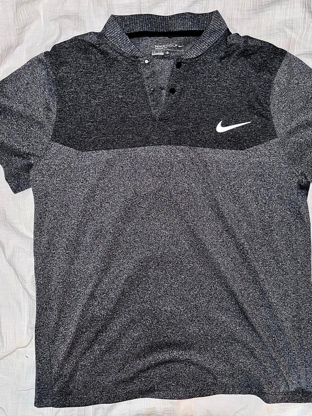 Nike Golf Modern Fit Dri-FIT Polo Color Block Gray & Black Large